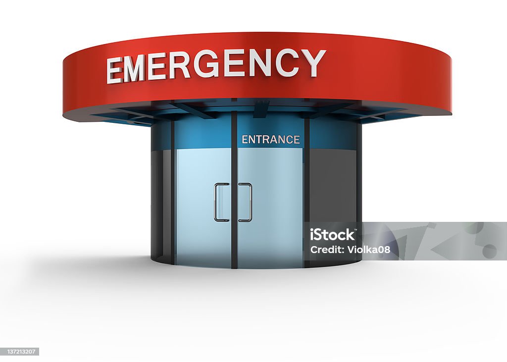 Outdoor Hospital Emergency entrance of hospital Door Stock Photo