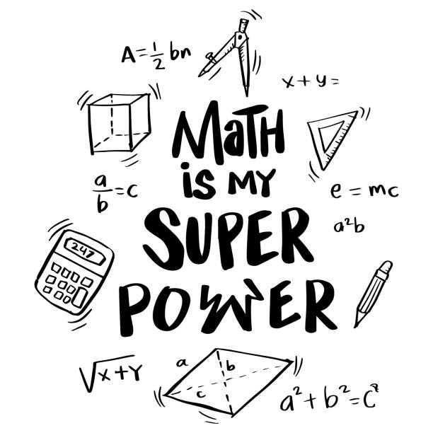 istock Math is my super power hand lettering. Motivational quote 1372132451