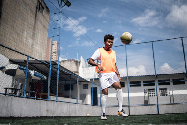 istock Player training on the soccer field 1372135480