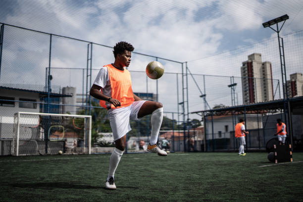 istock Player training on the soccer field 1372135490