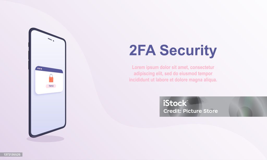 2fa Authentication Vector Design Template With Copy Space Stock ...