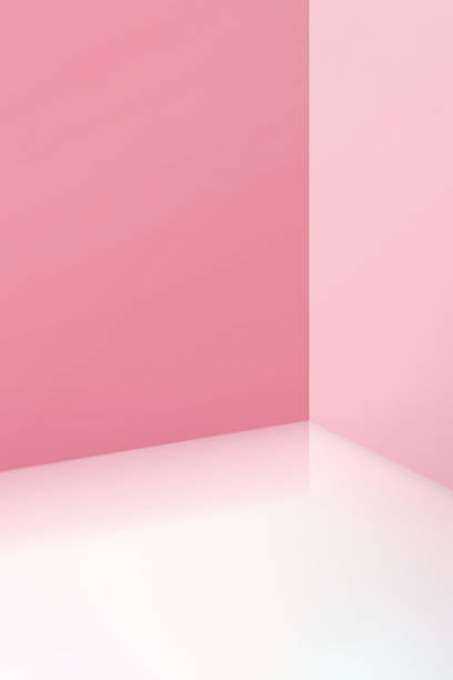 istock Empty corner with blue walls and floor. Empty room studio gradient used for background and display your product. 3d illustration 1372137632