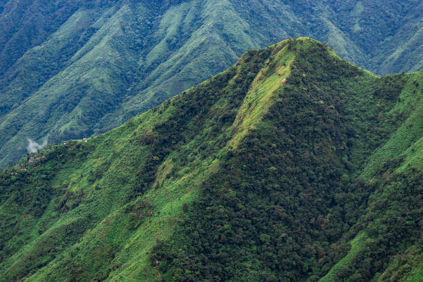 istock mountain range downhill peak with light mist at morning from top angle 1372142518