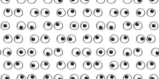 Googly Eyes Toy Vector Seamless Pattern Fond Dexpression Faciale Impression  De Répétition De Dessin Animé Drôle Illustration Mignonne Vecteurs libres  de droits et plus d'images vectorielles de Yeux globuleux - iStock