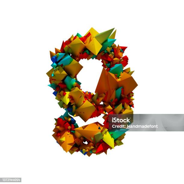 Number Exploding Out Colorful Explode Alphabet Number On White Background 3d Illustration ...