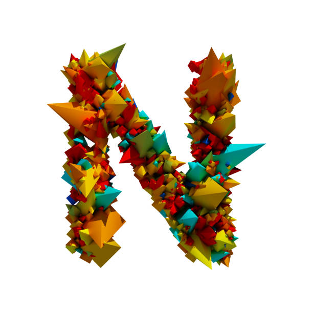 istock Colorful explode alphabet letter on white background. 3D illustration. 1372144139