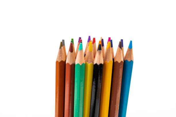 istock Many multicolored pencils, isolated on white background with copy space. Art and education background. 1372144916