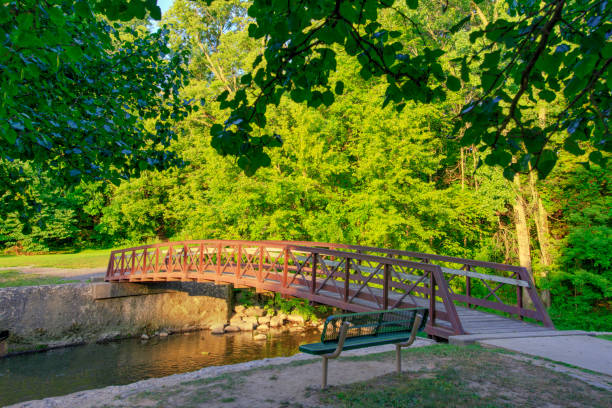 istock Walking Bridge over a creek-Howard County, Indiana 1372147830