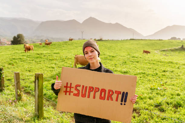 istock Vegan activist woman 1372148316