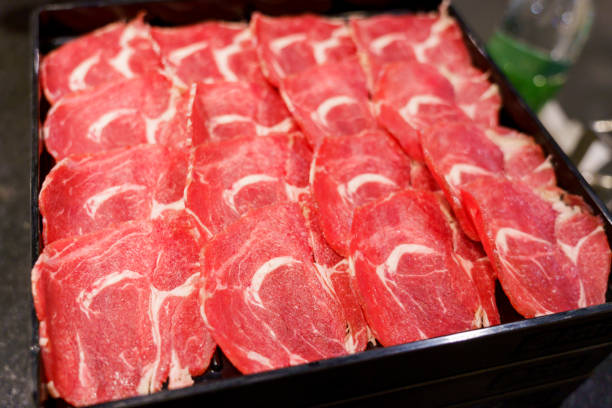 The meat slides are beautifully laid out and look appetizing.
