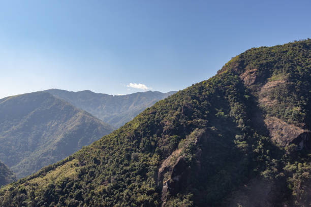 istock mountain covered with green forests and misty blue sky at morning from flat angle 1372155338
