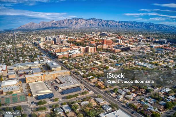 Aerial View Of A Large Public University In Tucson Arizona Stock Photo - Download Image Now