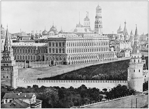 Antique photograph of World's famous sites: Moscow