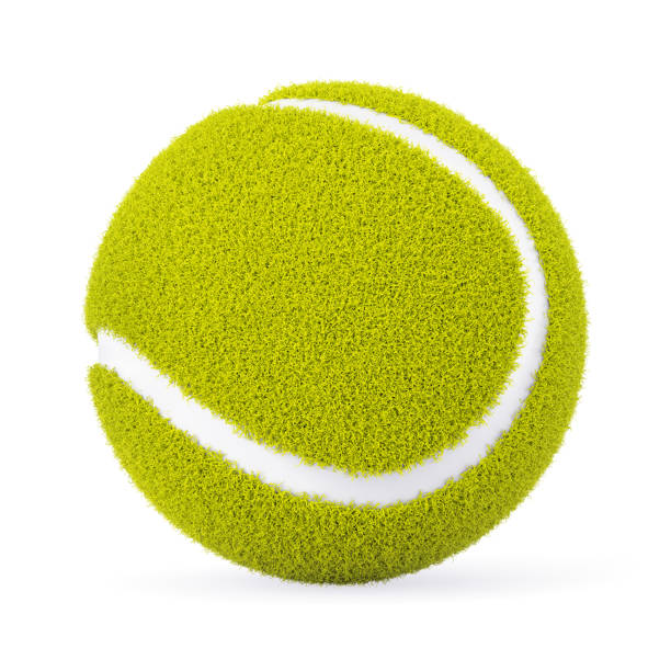 istock Yellow tennis game ball isolated on white background 1372163408