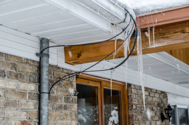 zapory lodowe rynnowe - melting ice icicle leaking zdjęcia i obrazy z banku zdjęć