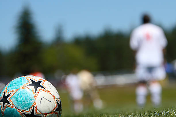 istock Soccer ball on the field 137216643