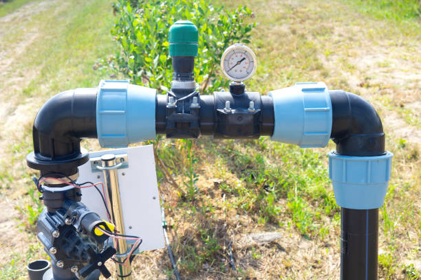 componentes do sistema de irrigação de campo - sensor de pressão - fotografias e filmes do acervo