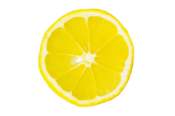 Close-Up Of Lemon Slice On White Background