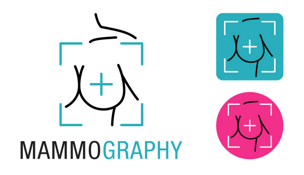 ilustrações de stock, clip art, desenhos animados e ícones de mammogram thin line icon - breast cancer diagnosis - mammogram