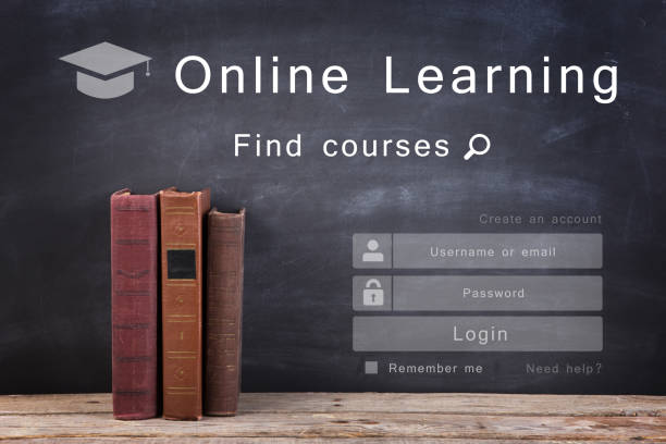 istock E - learning concept, online education login or registration screen design 1372171228