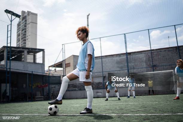 Female Soccer Game Stock Photo - Download Image Now - Women's Soccer, Soccer, Soccer Player