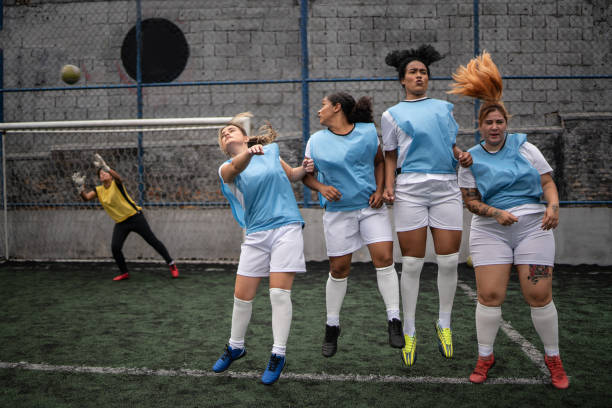 Scoring a goal on a free kick during soccer match