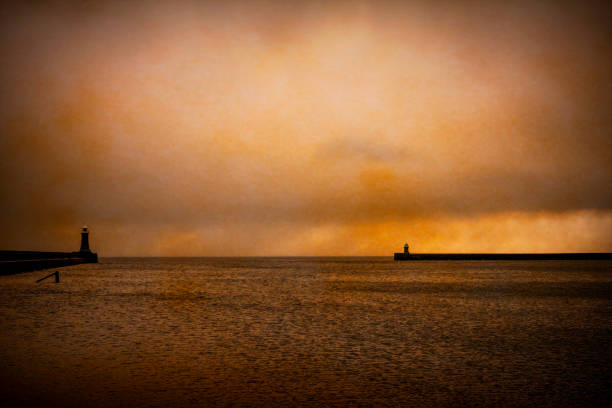Tynemouth and South Shields pier and lighthouse.