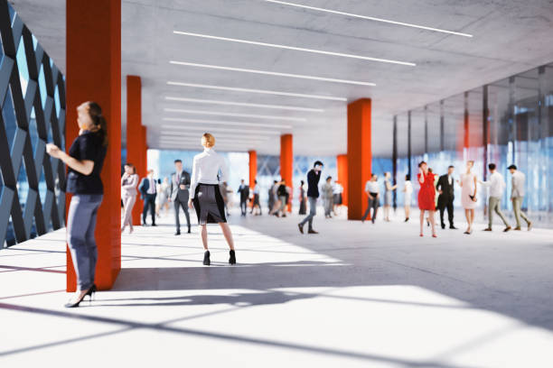 istock Empty new office with business people 1372173904