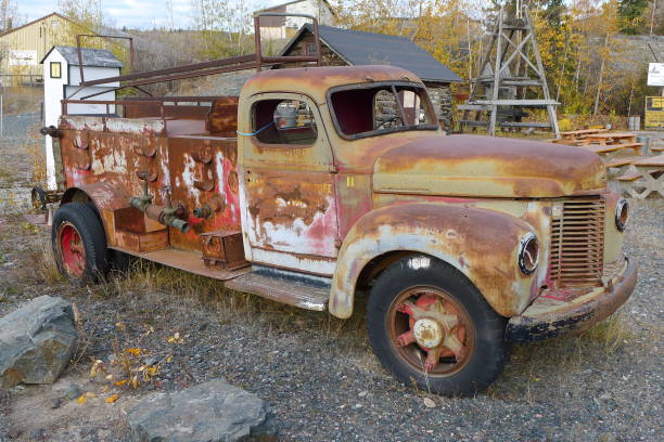 Beautiful Abandoned Mining Truck with Peeling Paint