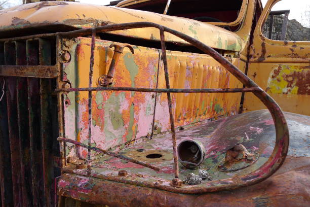 Decayed Fire Truck, Peeling Paint, Beautiful Patina