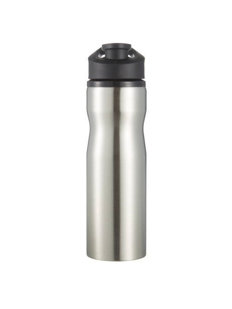 istock Stainless steel drink bottle isolated. Silver grey thermos on white background. 1372178099