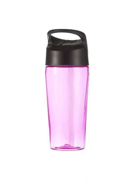istock Pink sport plastic water bottle isolated on white background. Reusable water bottle. 1372178103