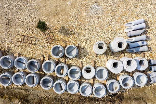 Construction material for road construction viewed from above.
