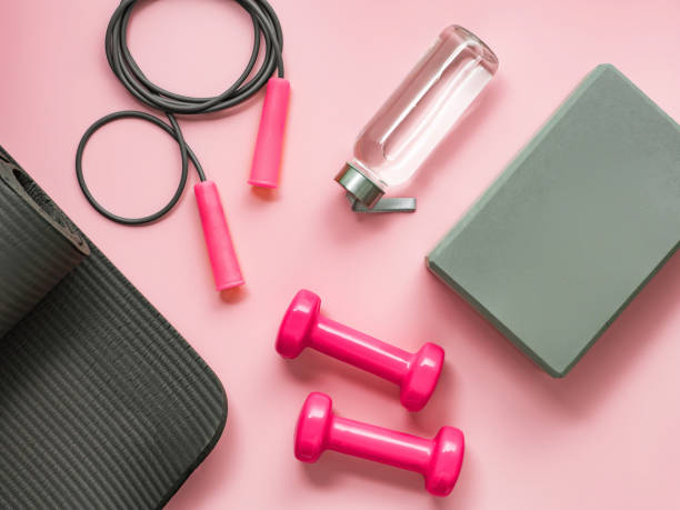 istock Fitness concept. Sport mat, equipment 1372180314