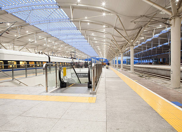 istock Passager moving on  train station with motion blur. 137218380