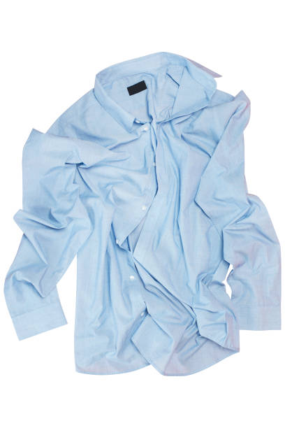 istock Wrinkled men's shirt on the white background 1372184446