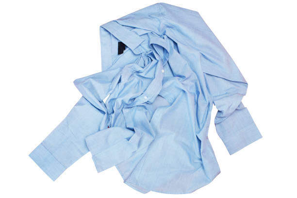 istock Wrinkled men's shirt on the white background 1372184489