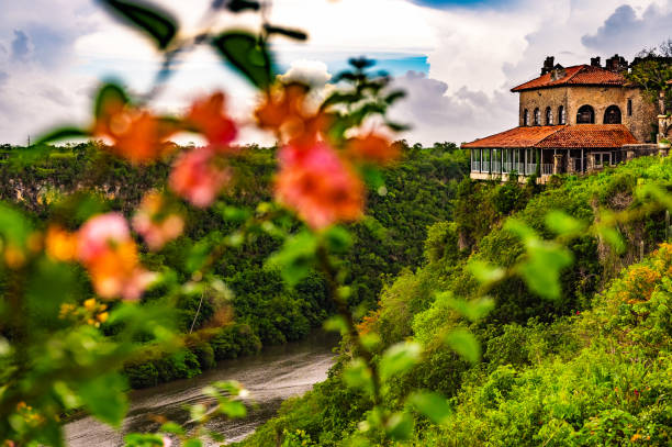 istock old castle on a cliff above the river 1372184799