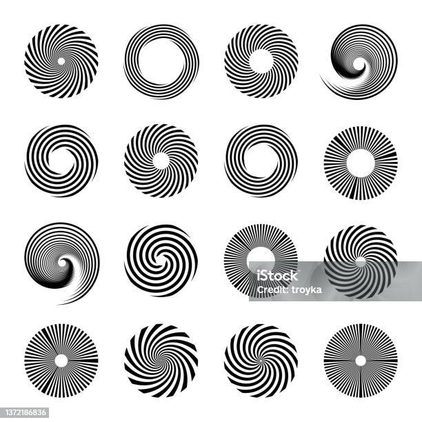 Designs With Rotation Circular Rotation And Spiral Design Elements Vector Art Stock ...