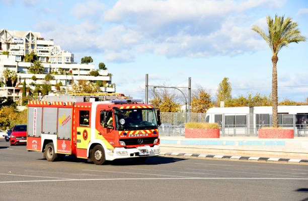 cologne, nrw/germany - 11 05 18: airport fire fighter truck cologne bonn airport germany