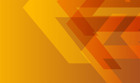 Orange arrow abstract vector background with color gradients. Background use for slide, zoom call, video call, banner, poster, wallpaper, design with space for text. Stock illustration.