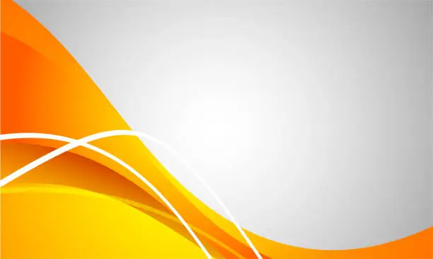 Vector illustration of Black, yellow, and orange abstract technology background template vector illustration with wavy elements, gradients, and lines
