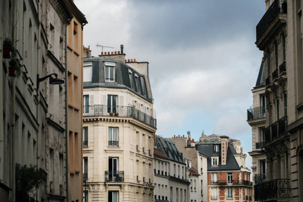 istock Apartment building facades in Paris 1372188594