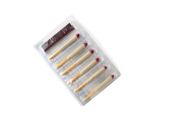 Matches in a package for tourism isolated on white background