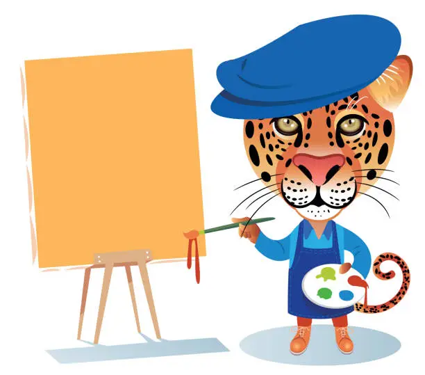 Vector illustration of Painter leopard