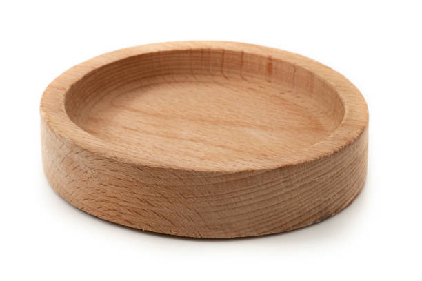 istock Empty Wooden Bowl isolated on white background. 1372201827
