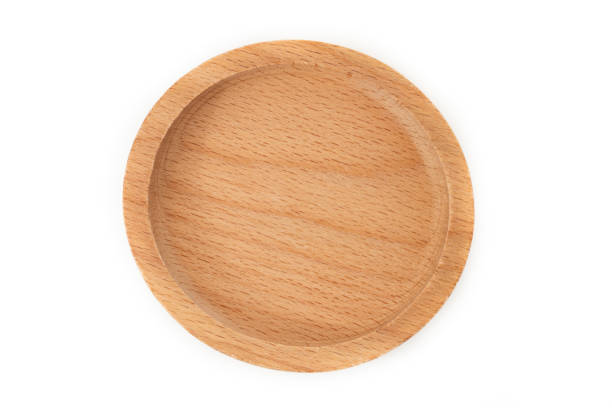 istock Empty Wooden Bowl isolated on white background. 1372202067