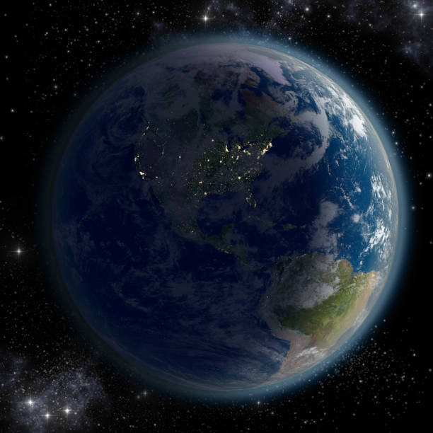 istock Earth rendered with night over North America 1372202845
