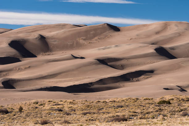 Colorado's Great Sand Dunes National Park in January. stock photo