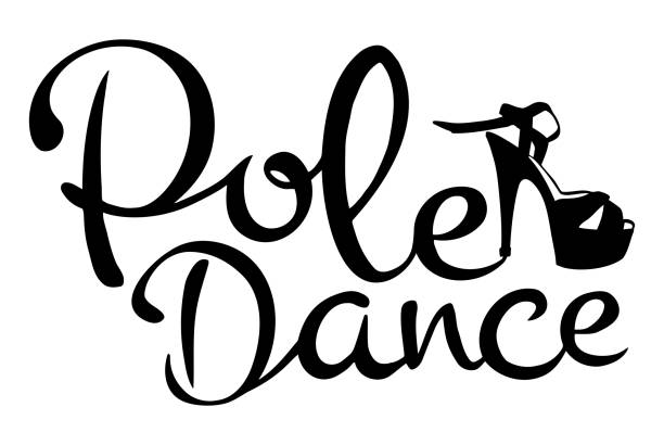 illustrations, cliparts, dessins animés et icônes de inscription calligraphique vectorielle pole dance avec l’image d’une chaussure de femme en noir sur - lap dancing